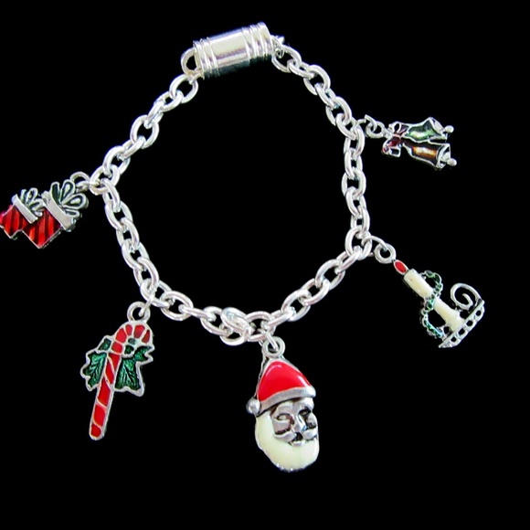 Christmas charm bracelet magnetic closure 7 1/2" - Picture 8 of 8